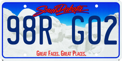 SD license plate 98RG02