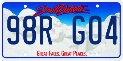 SD license plate 98RG04