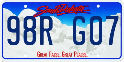 SD license plate 98RG07