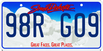 SD license plate 98RG09