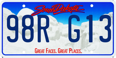 SD license plate 98RG13