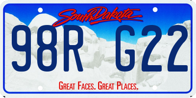 SD license plate 98RG22