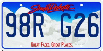 SD license plate 98RG26