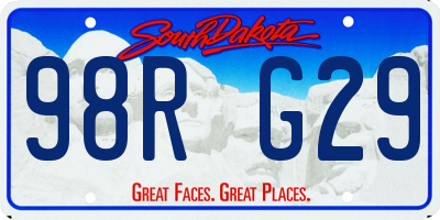 SD license plate 98RG29