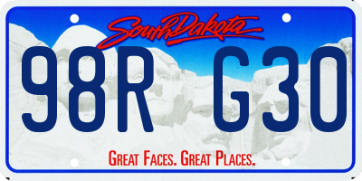 SD license plate 98RG30