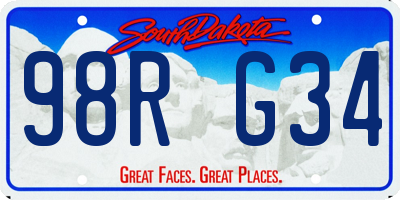 SD license plate 98RG34