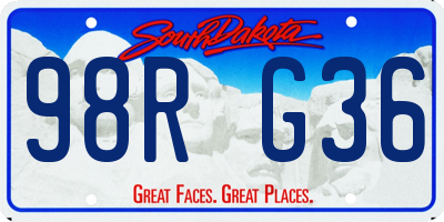 SD license plate 98RG36