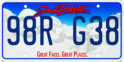 SD license plate 98RG38