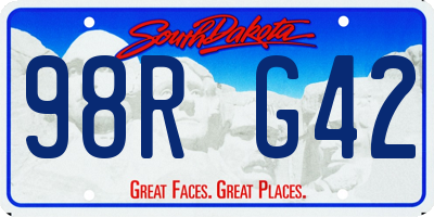 SD license plate 98RG42