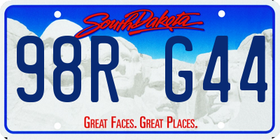 SD license plate 98RG44