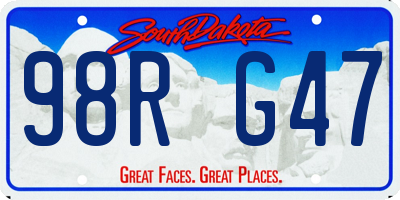 SD license plate 98RG47
