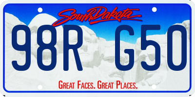 SD license plate 98RG50