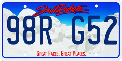 SD license plate 98RG52