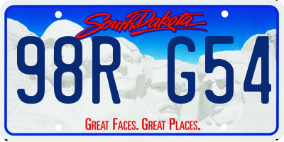 SD license plate 98RG54