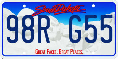 SD license plate 98RG55