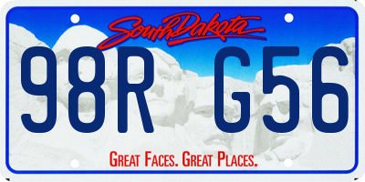 SD license plate 98RG56