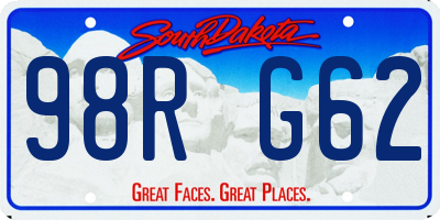 SD license plate 98RG62