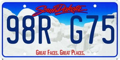 SD license plate 98RG75