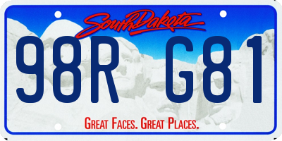 SD license plate 98RG81