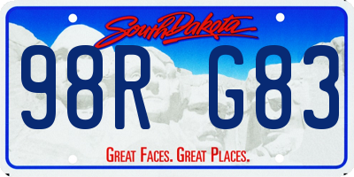 SD license plate 98RG83