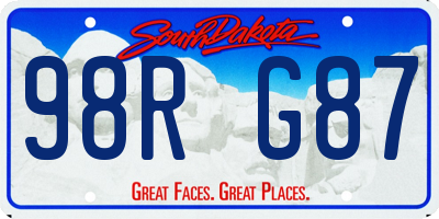 SD license plate 98RG87