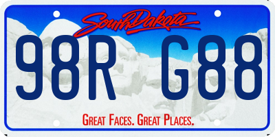 SD license plate 98RG88