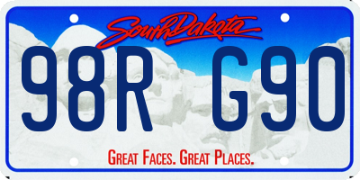 SD license plate 98RG90