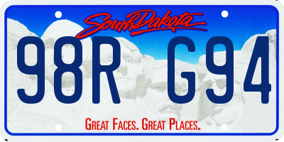 SD license plate 98RG94