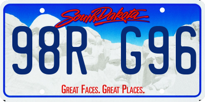 SD license plate 98RG96