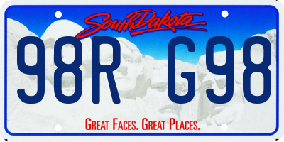 SD license plate 98RG98