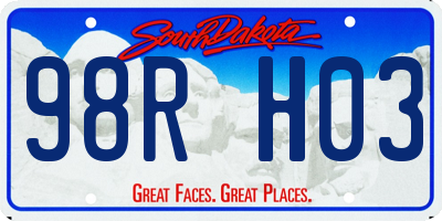 SD license plate 98RH03