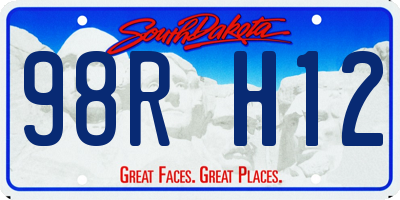 SD license plate 98RH12