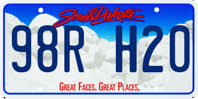 SD license plate 98RH20