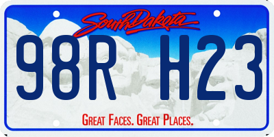 SD license plate 98RH23