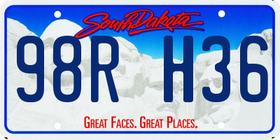 SD license plate 98RH36