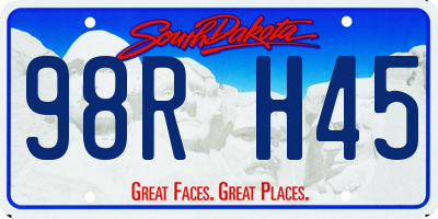 SD license plate 98RH45