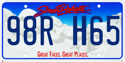 SD license plate 98RH65