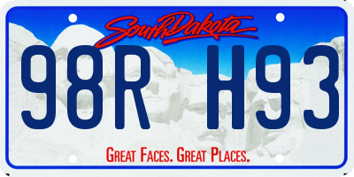 SD license plate 98RH93