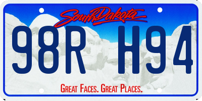 SD license plate 98RH94