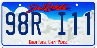 SD license plate 98RI11