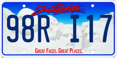SD license plate 98RI17