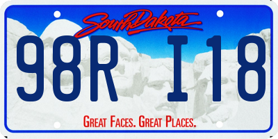 SD license plate 98RI18