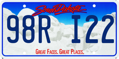 SD license plate 98RI22