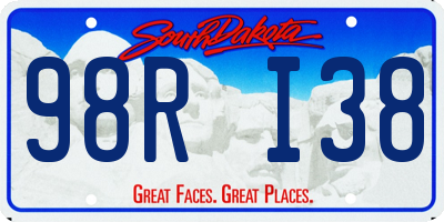 SD license plate 98RI38