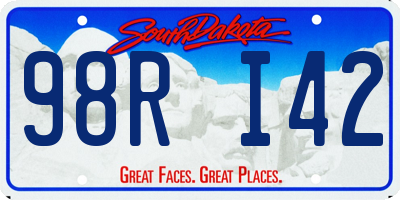 SD license plate 98RI42