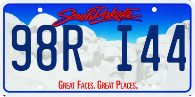 SD license plate 98RI44