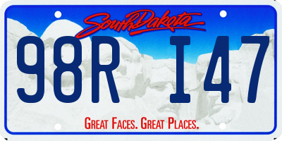 SD license plate 98RI47