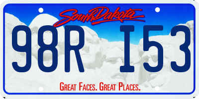 SD license plate 98RI53