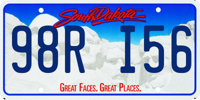 SD license plate 98RI56