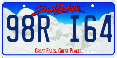 SD license plate 98RI64